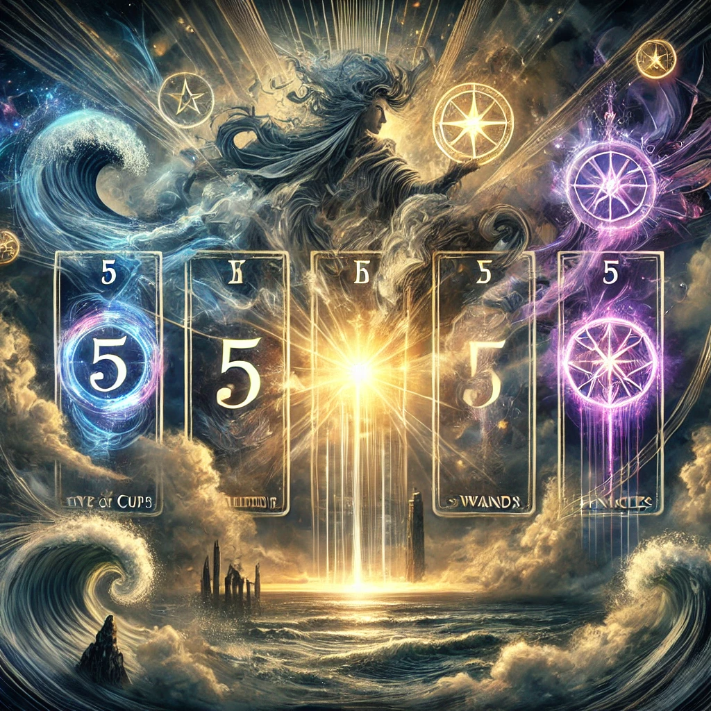 Los cincos en el tarot Cambio y desafíos